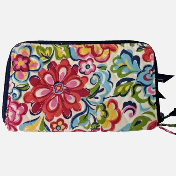 Vera Bradley Multi-Color Floral Print Wristlet Zip-Around Wallet, EUC - Picture 2 of 3